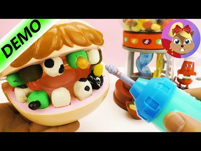 play doh 培乐多彩泥粘土蛀牙先生 牙齿又坏了 修补牙齿中~